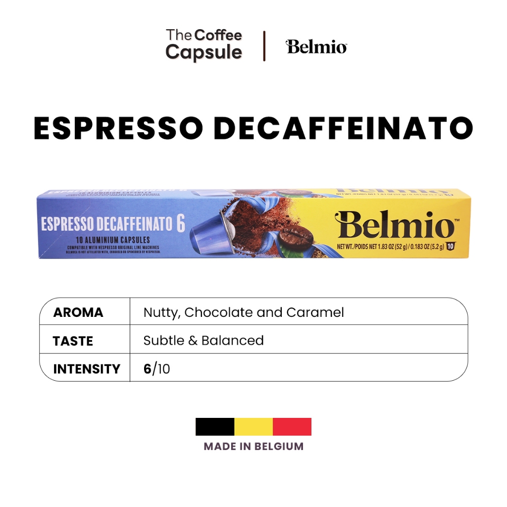 

Belmio Coffee - Espresso Decaffeinato [Kopi Kapsul - Nespresso Compatible]