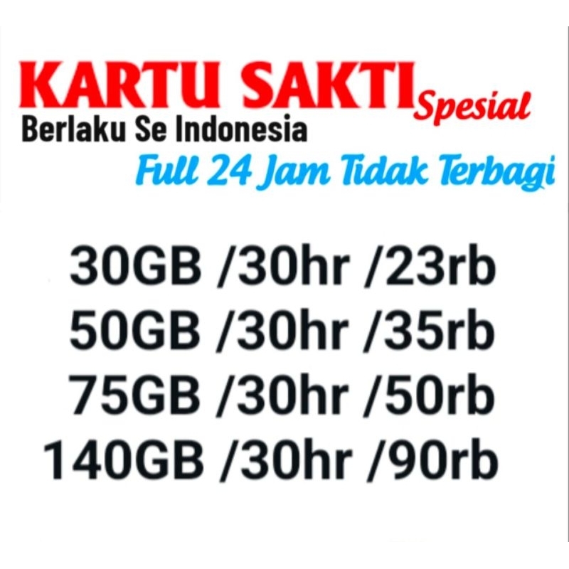 Combo Sakti Telkomsel paket Seru 50 GB 35 Ribu (Tidak Termasuk Kuota)