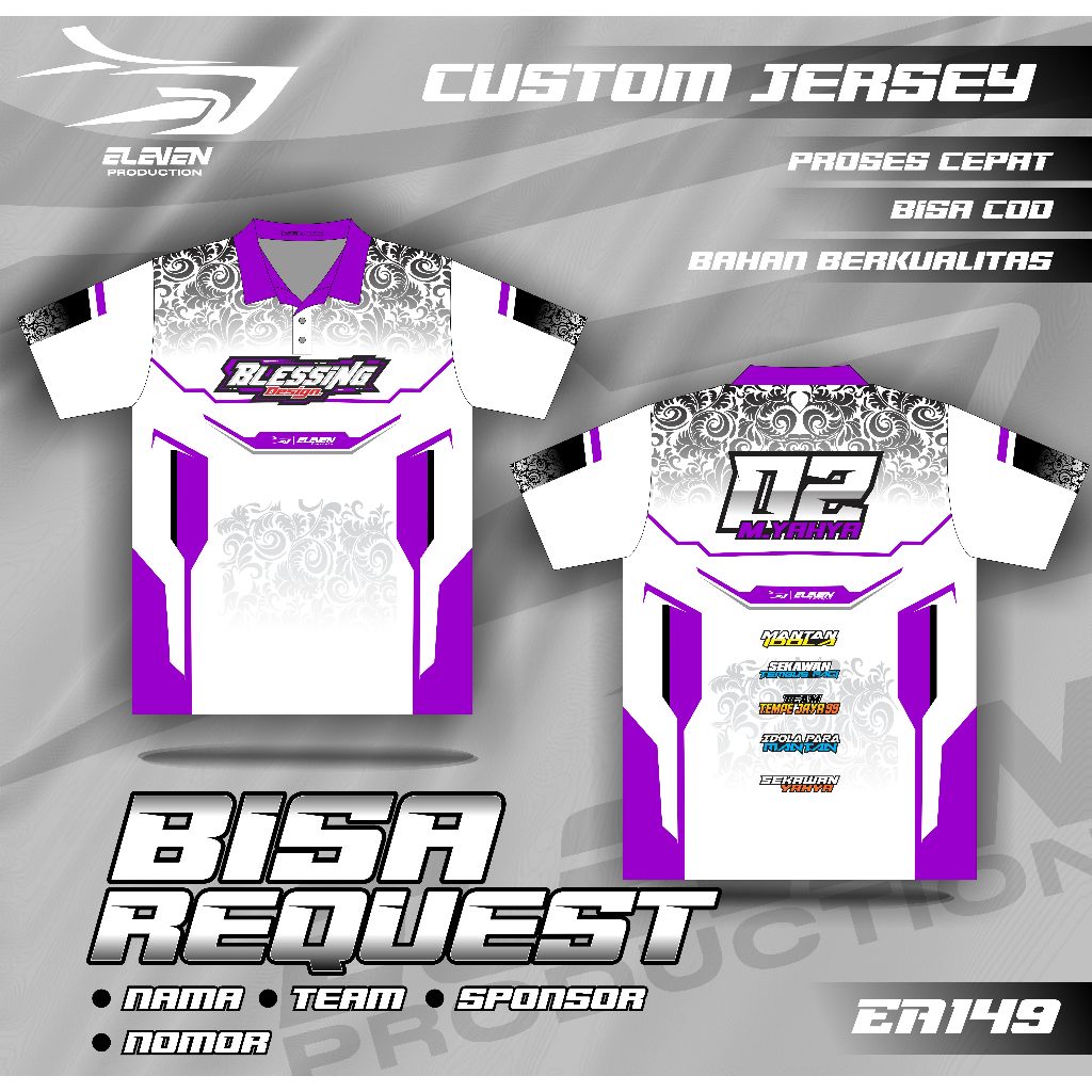 JERSEY RACING polo baju balap racing custom full printing jersey balap jersey bisa ubah nama nomor j