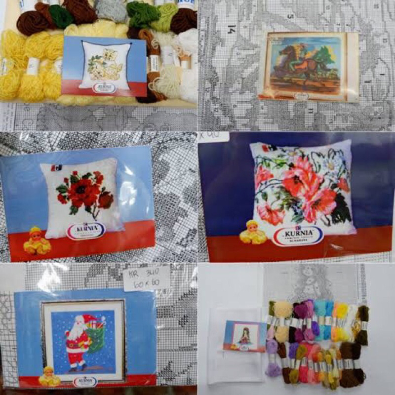 Jual Kristik Set, Sulam Set, Strimin Set (dapat kain pola benang dan jarum saja)