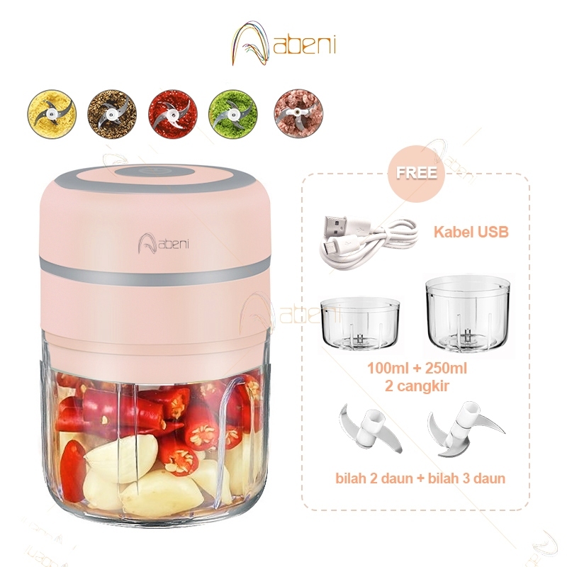 Abeni blender mini /USB Chopper Multifungsi Food Chopper Chopper Bumbu Dapur Giling Daging, Bawang,