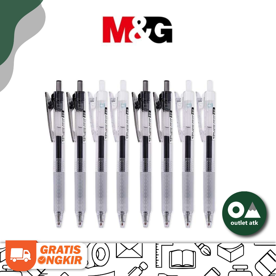 

Pulpen Cetek Gel Pen M&G Noiseless Retractable 0.5mm Black / Hitam