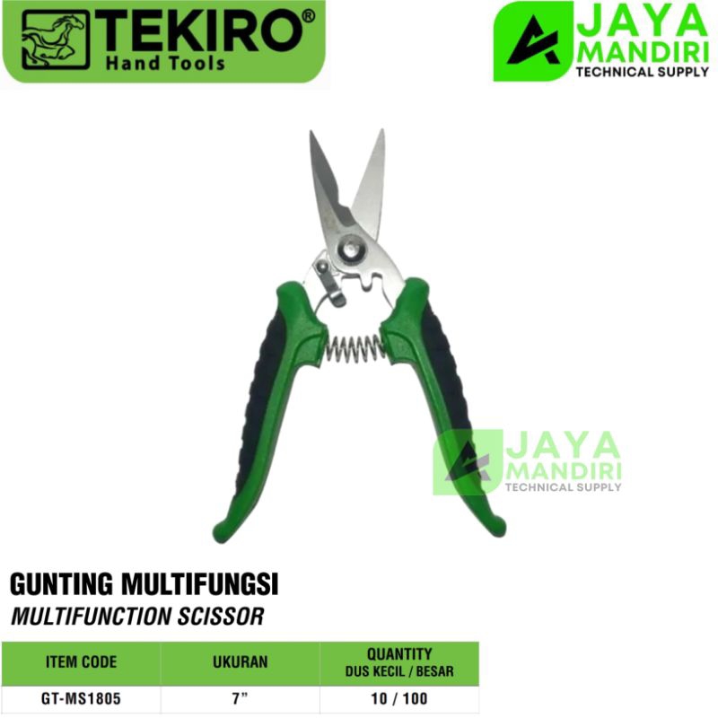 

Gunting Multifungsi 7" TEKIRO Multifuntion Scissor 7 Inch Gunting Serbaguna