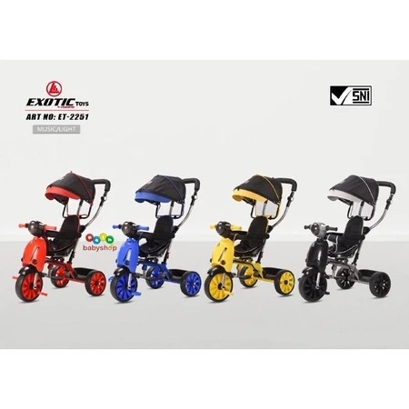 SEPEDA ANAK RODA TIGA EXOTIC ET-2251/ SEPEDA USIA 1-5 TAHUN / SEPEDA BALITA BISA HADAP DEPAN BELAKAN