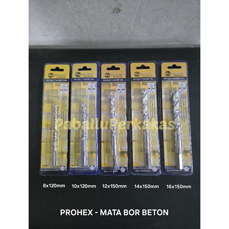 Prohex Mata Bor Beton 8mm 10mm 12mm 14mm 16mm / Mata Bor Tembok 8-16mm Ultra Prohex