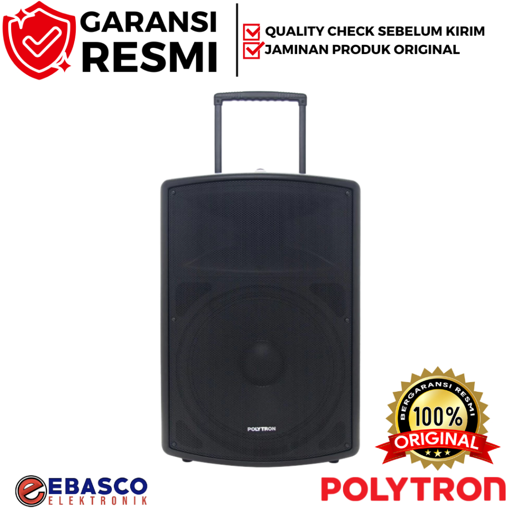 POLYTRON Speaker Aktif PAS PRO 12F3 Portable Single Woofer 12 Inch - Free 2 Mic Wireless Bergaransi 