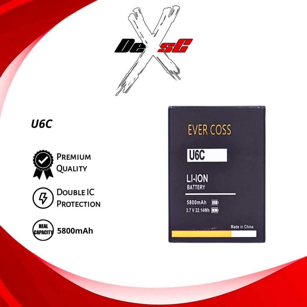 Baterai U6C Evercoss Xtream 2 Prime U6C Batre Batrai Battery Handphone Evercross