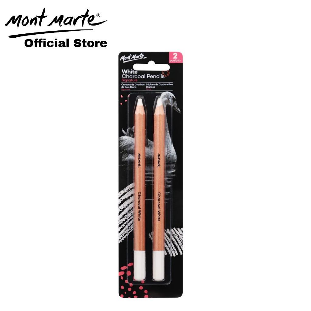 

Mont Marte white charcoal pencils large hex 2 pc