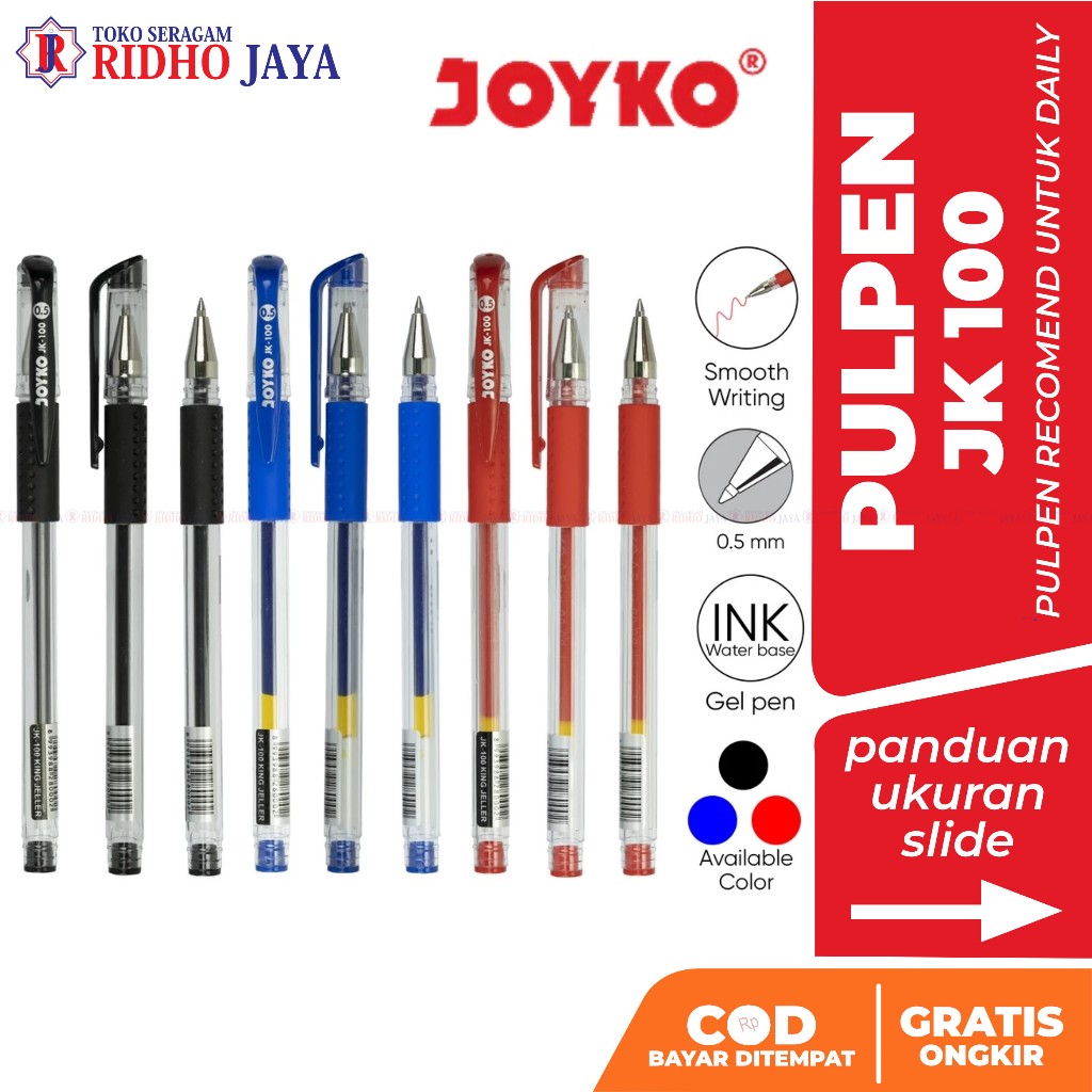 

RIDHO JAYA Joyko Pulpen JK 100 Pulpen Gel Pulpen Enak Pulpen Daily