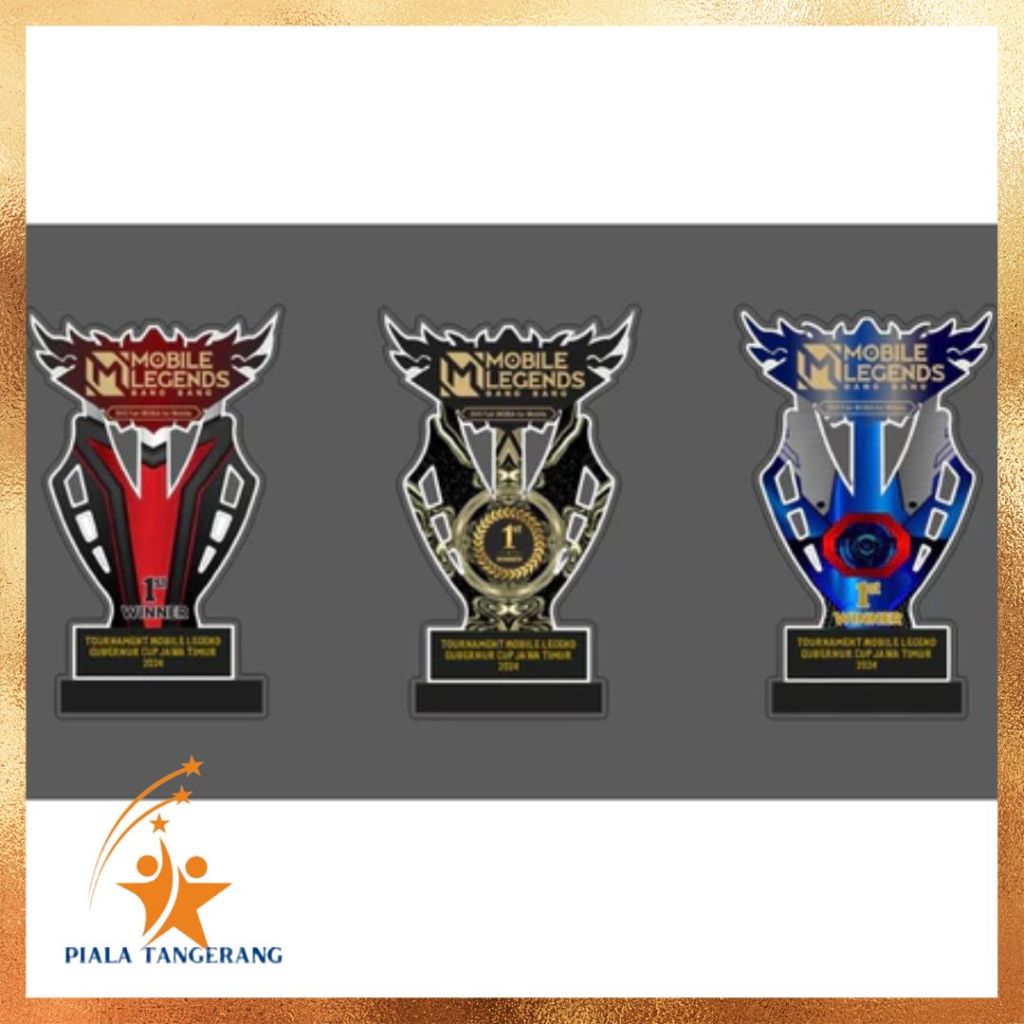 Piala Mobile Legend Trophy Mobile Legend Kejuaraan Mobile Legend Bahan Akrilik Free Design Custom