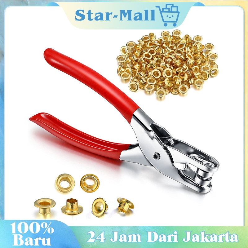 

Alat Pasang Eyelet Dengan 100pcs Eyelet / Tang Eyelet Mata Ayam
