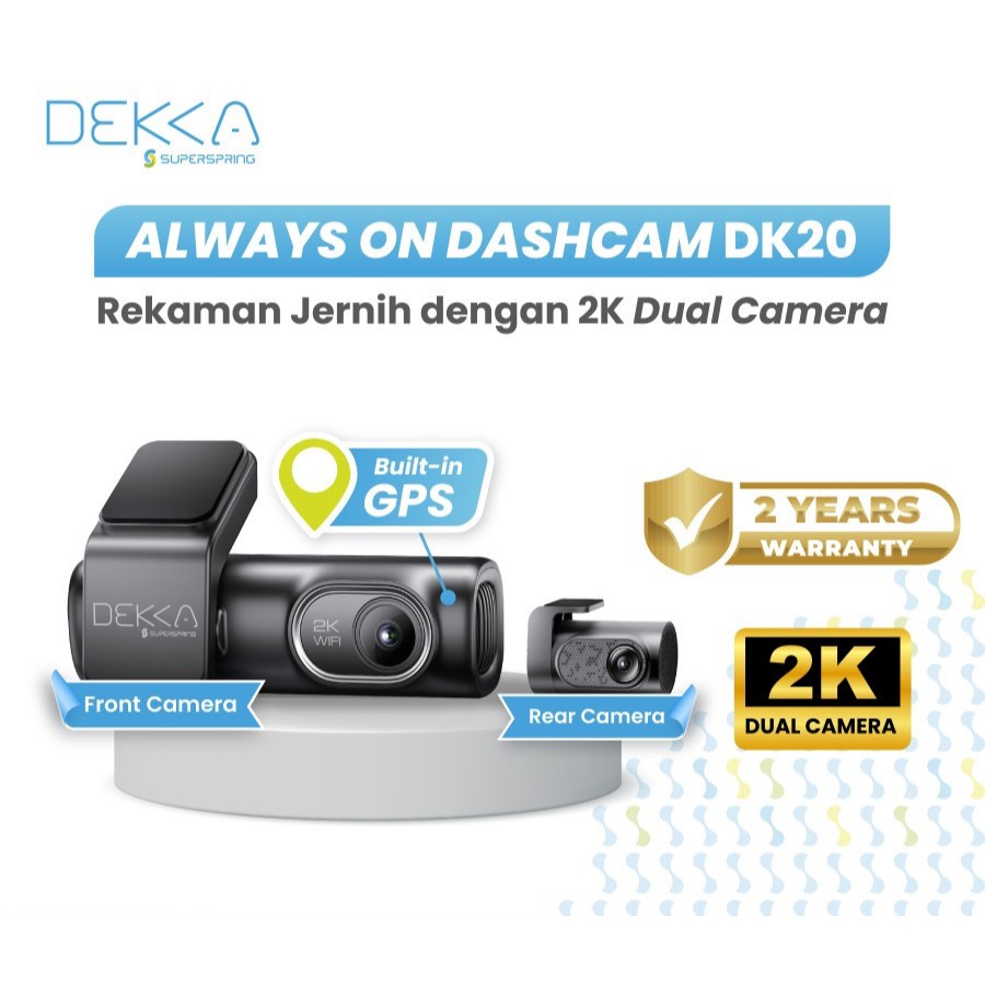 DASHCAM DEKKA DK20 2K DUAL CAMERA / DASHBOARD CAMERA / DASHCAM