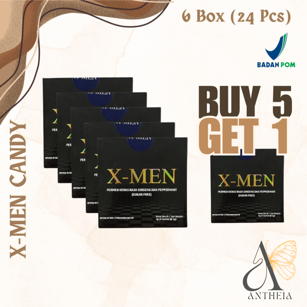 (Buy 5 Get 1) X MEN Candy Permen XMEN Penambah Stamina Pria Perkasa X Men Permen Stamina BPOM