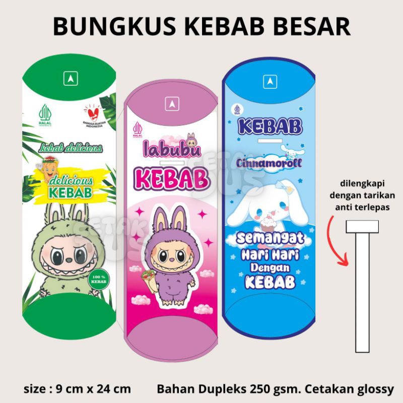 

[COD] DUS Kemasan Kebab Murah Labubu / Box Kebab / Bungkus Kebab Besar Labubu