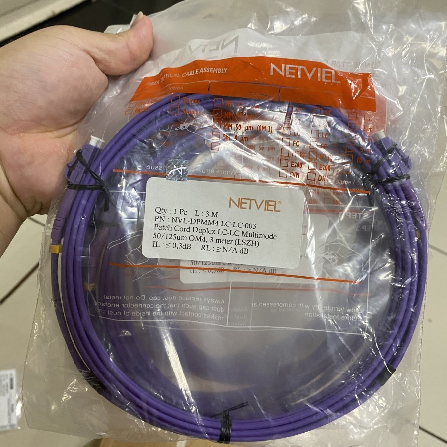 Netviel Kabel Patchcord FO Fiber Optic LC LC OM4 3M Multimode