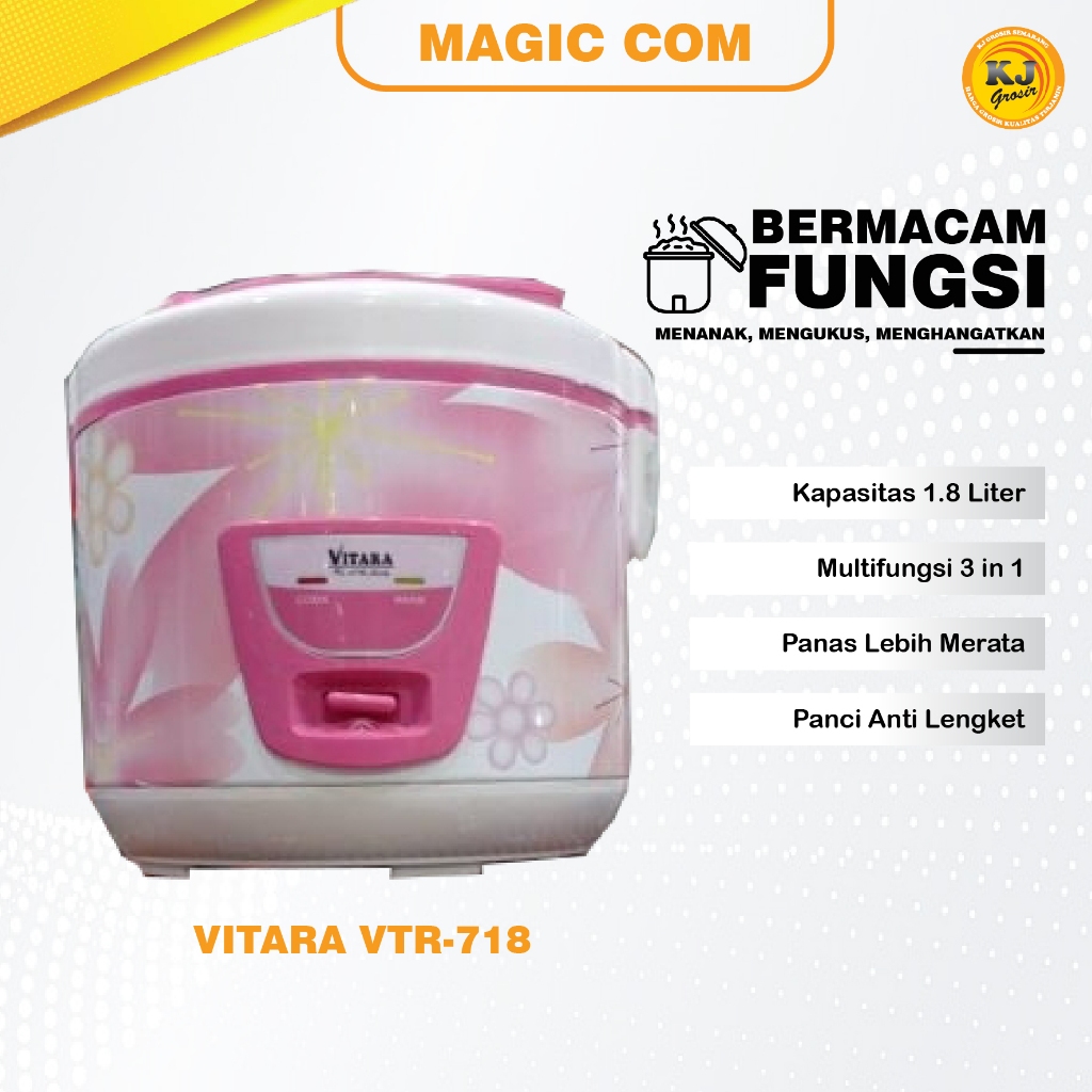 MAGIC COM VITARA VTR 718 / REKOMENDASI PENANAK NASI TERMURAH / MAGIC COM TERMURAH / MAGICOM MURAH BE