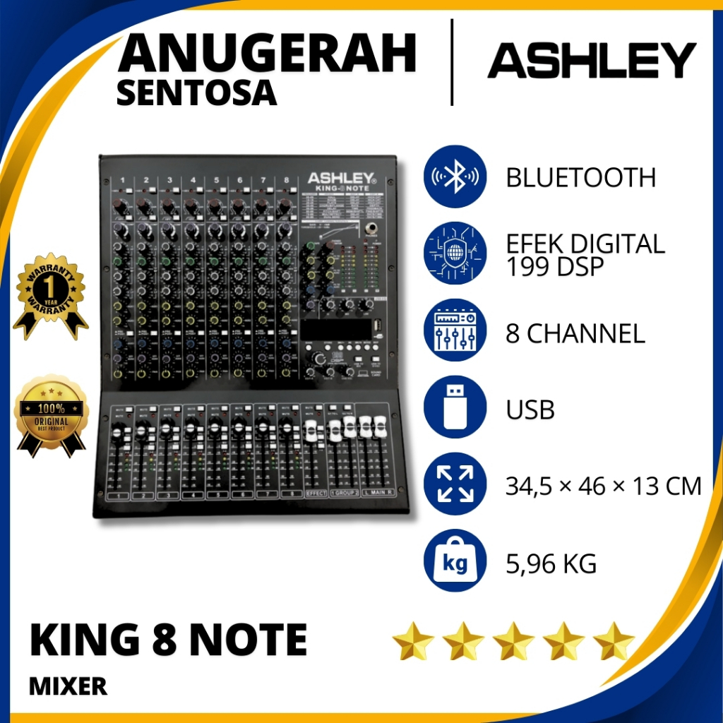 Mixer Audio Ashley King 8 Note (8 Channel) Original