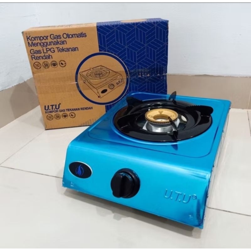 KOMPOR GAS 1 TUNGKU MERK UTU BAHAN STAINLESS STEEL