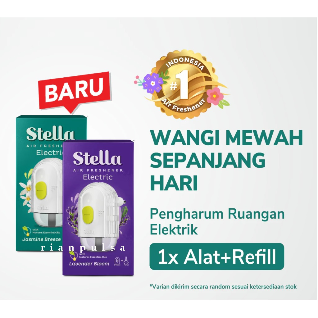 Stella Air Freshener Electric Jasmine Breeze Lavender Bloom Stela Elektrik Mini Liquid Pengharum Rua