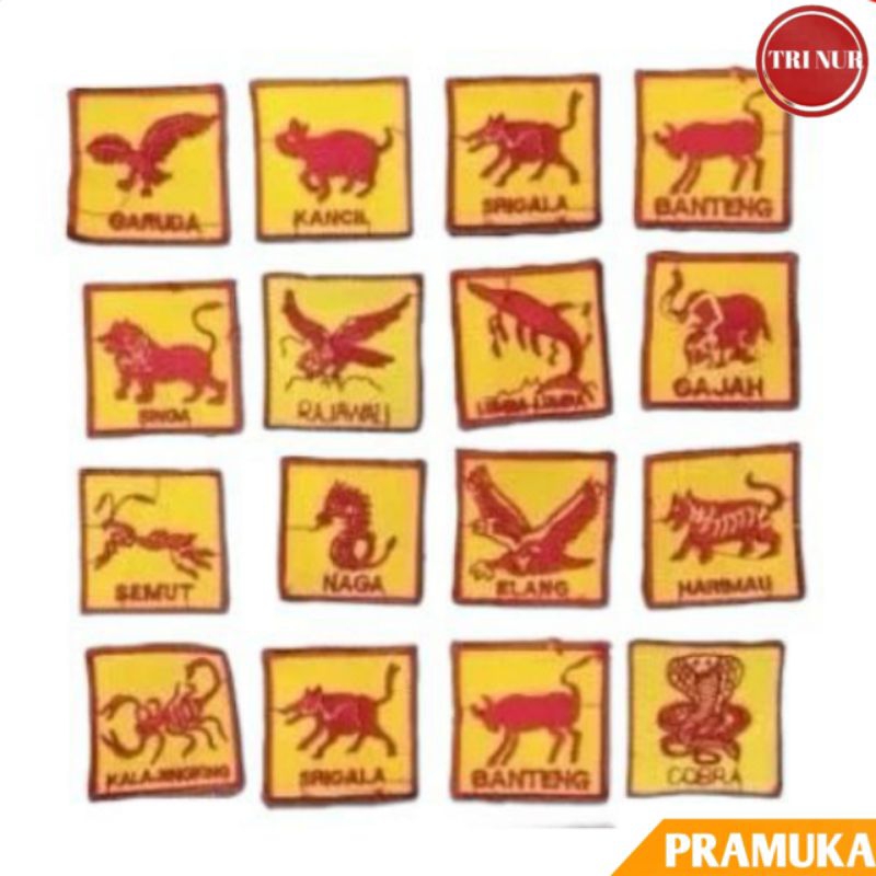 Badge Tanda Regu / Tanda Regu Pramuka / Tanda Regu Pramuka Hewan Bordir