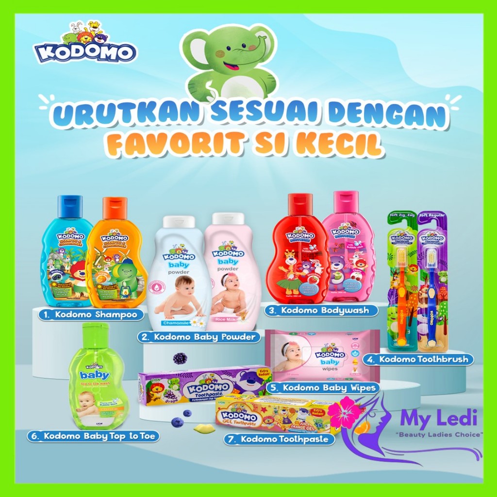 Kodomo Series - Toothbrush - Odol Anak - Top To Toe Wash 2In1 - Tisu Basah Bayi - Shampo - MyLedi