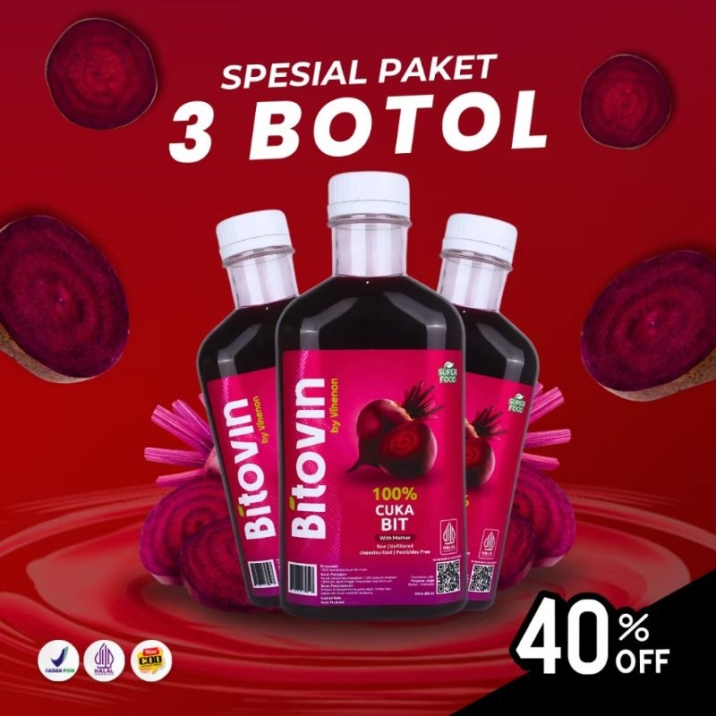 

PAKET 3 BOTOL BITOVIN CUKA BUAH BIT ASLI