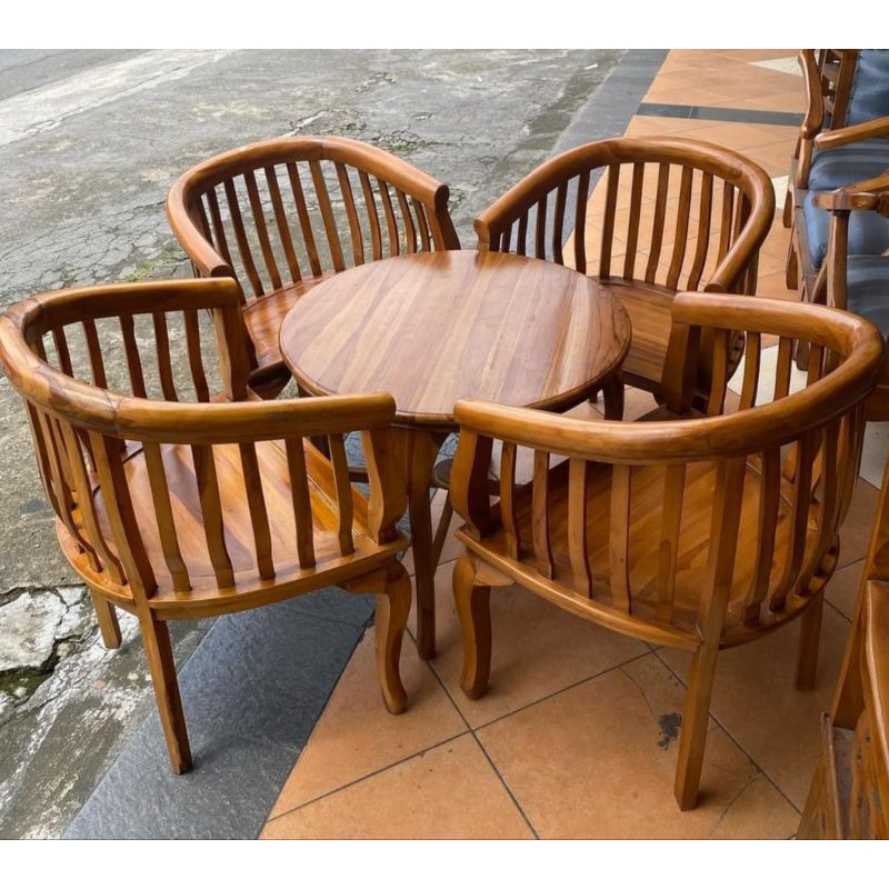 Set Kursi Teras, Kursi Tamu Minimalis, Kursi Tamu Teras Minimalis Kayu Jati