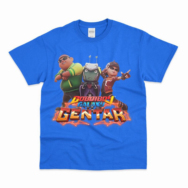 (FREE NAMA) Baju Anak Kaos Anak Boboiboy Gentar Adudu Golap Lengan Pendek
