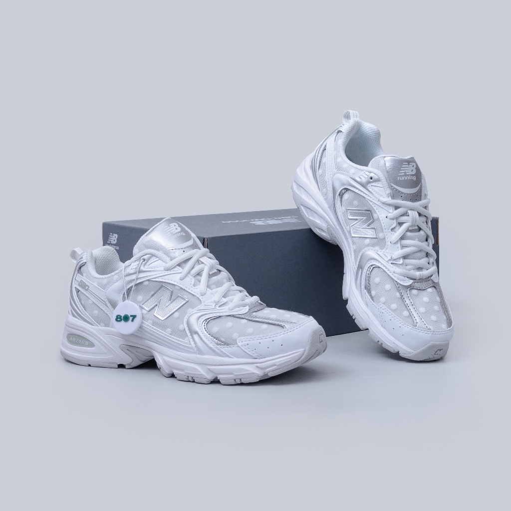 New Balance 530 Silver Metallic Polka Dots White