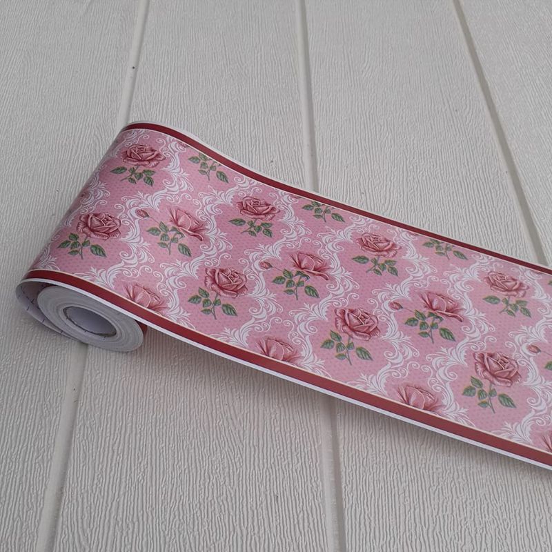 M2M WALLPAPER List Border Rose Pink List Border Stiker 10 meter Wall Border 10cm x 10m List Border M