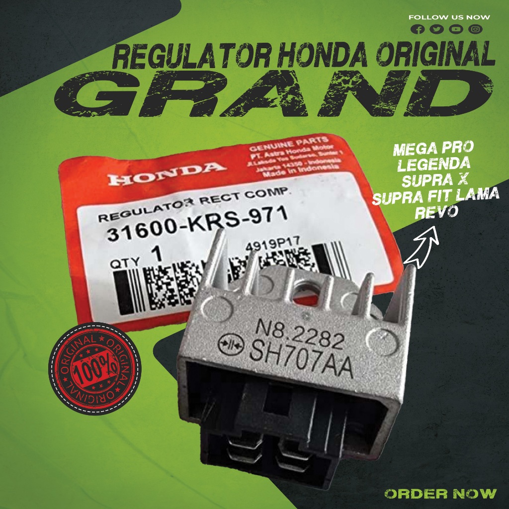 REGULATOR KIPROK ORIGINAL HONDA ASLI SUPRA X GRAND REVO 100 SUPRA FIT LAMA FIT NEW GL PRO GL MAX
