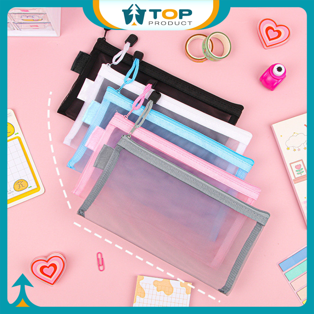 

Tempat Pensil Sekolah Kantor Transparan Simple Pouch Korea Serbaguna ATK006