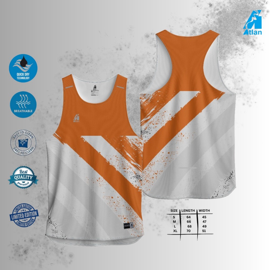 ATLAN  Sport Singlet Olahraga Pria Fullprinting Cross LINE
