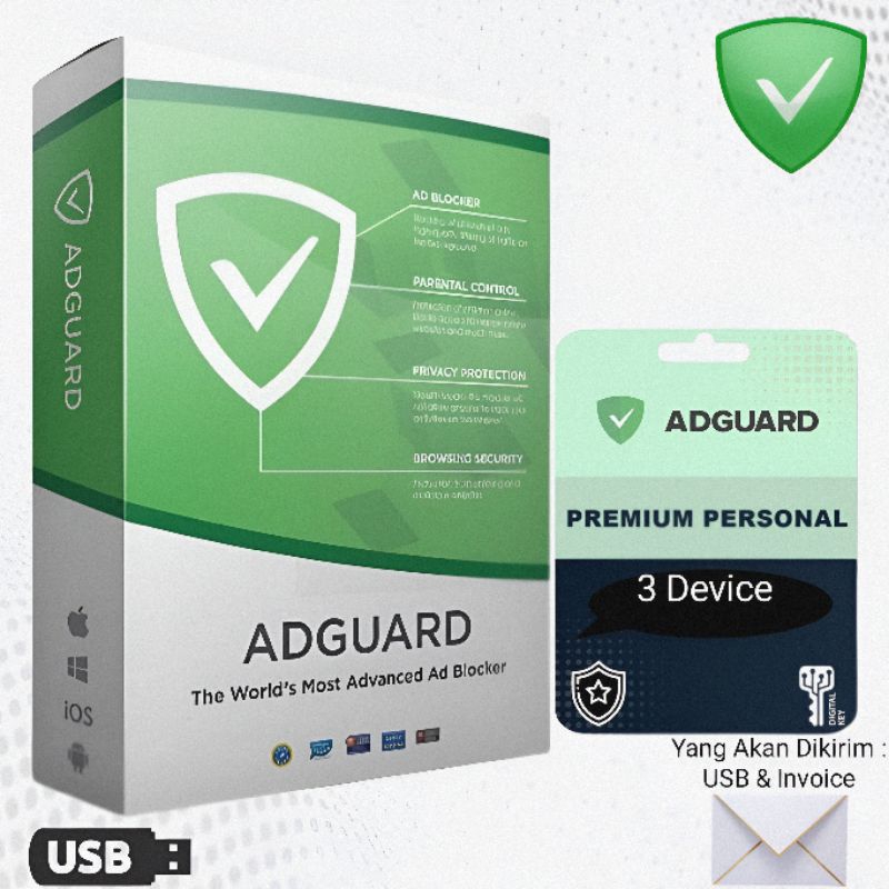 ADGUARD Premium Original Lisensi Personal for 3Device Subcription.
