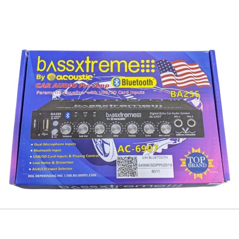 Parametrik mobil Bassxtreme AC-6907 EPI BA-225 PRE AMP EQUALIZER MOBIL