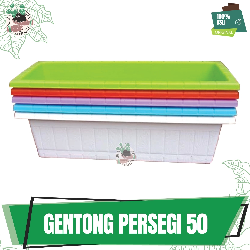 Pot Panjang Motif Gentong Kayu Pot Tanaman Hias Bunga Teras Balkon 50 Pot Bunga Persegi Panjang Cant