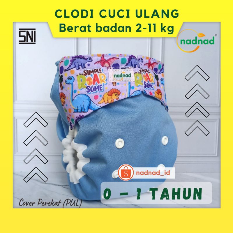 NADNAD PREMIUM Clodi Celana Bayi Cover Perekat Anti Bocor Cuci Ulang Original