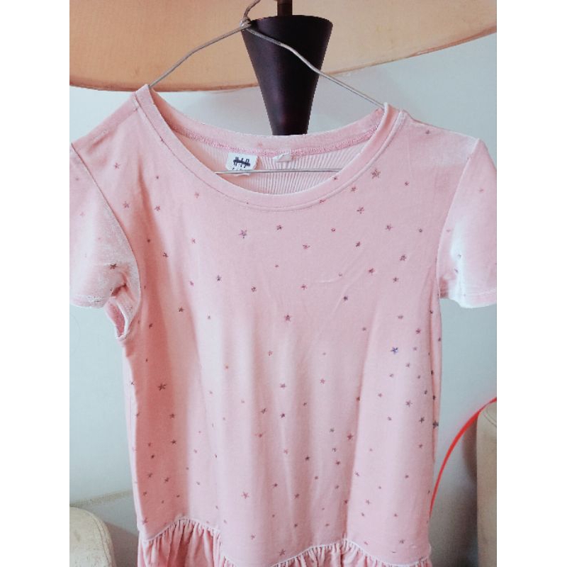 Dress anak pink bludru