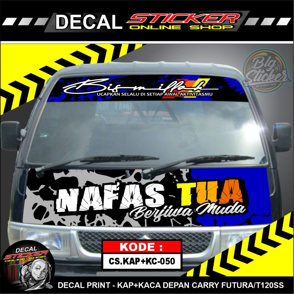 STICKER KAP DEPAN + KACA ATAS MOBIL CARRY FUTURA T120SS DECAL PICKUP VARIASI STIKER