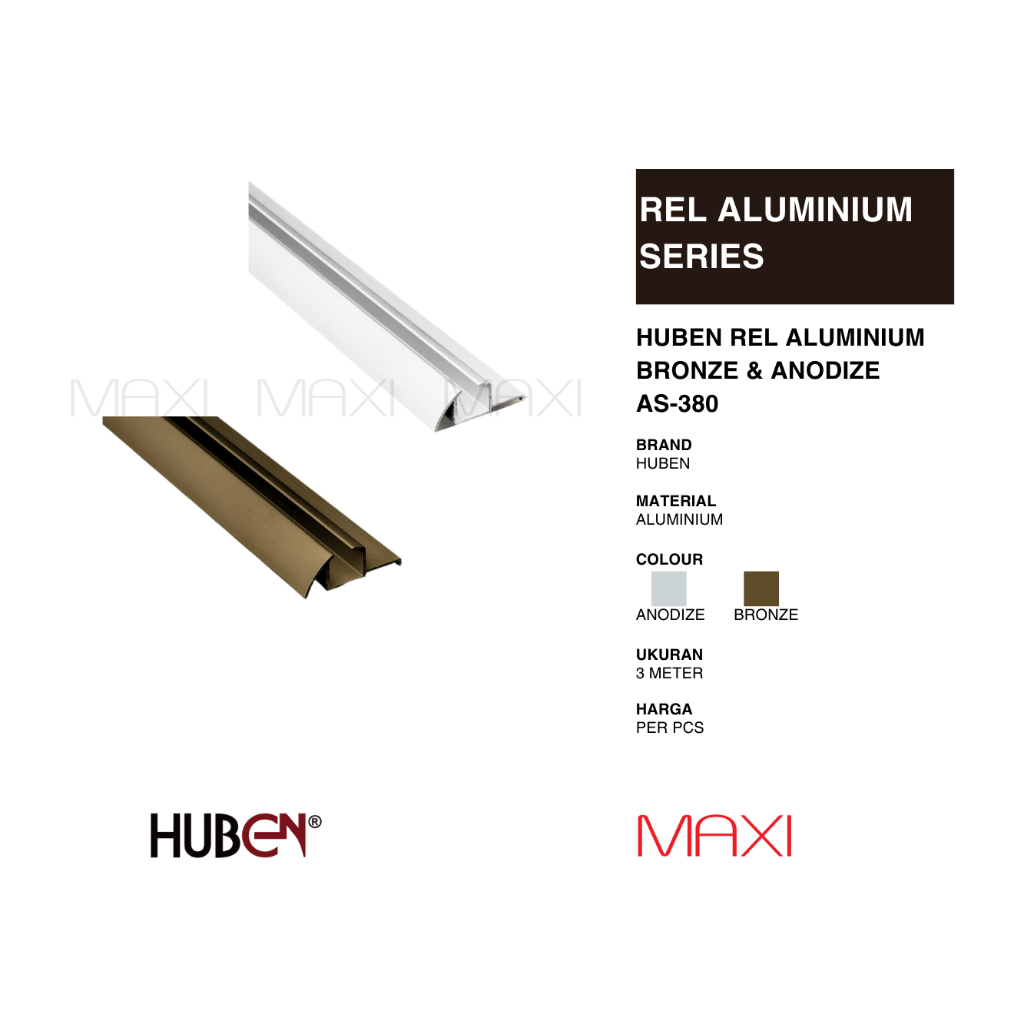 HUBEN AS-380 - Series Rel Aluminium  - Anodize /Bronze - untuk roda SD-380