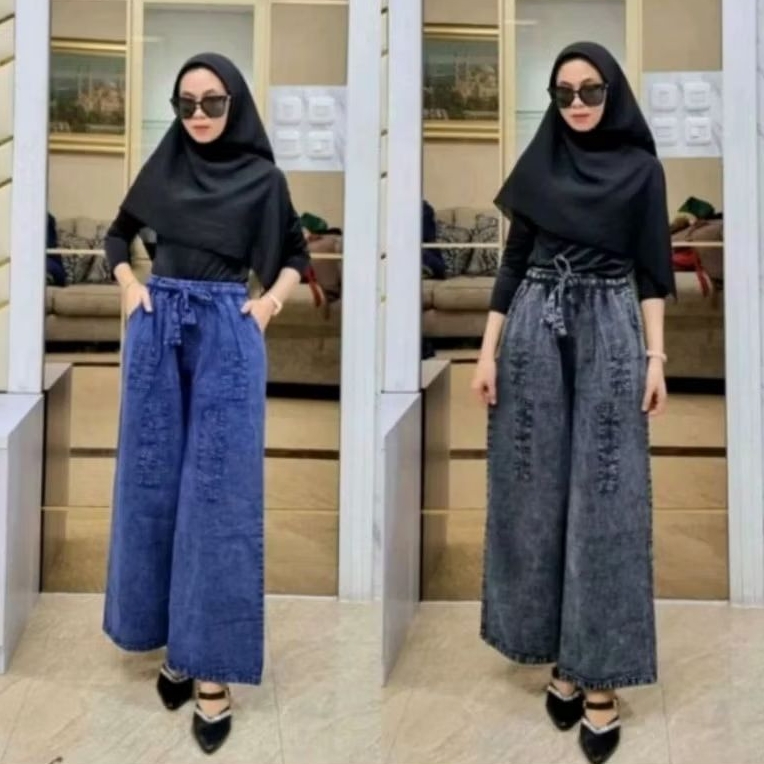 Celana Kulot Sobek Jeans Wanita//Celana Kulot Sobek Jumbo//Celana Kulot Sobek Wanita Terbaru