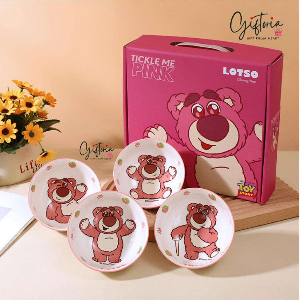 Mangkok Disney Lotso Gift Set Box Hampers Ceramic Bowl