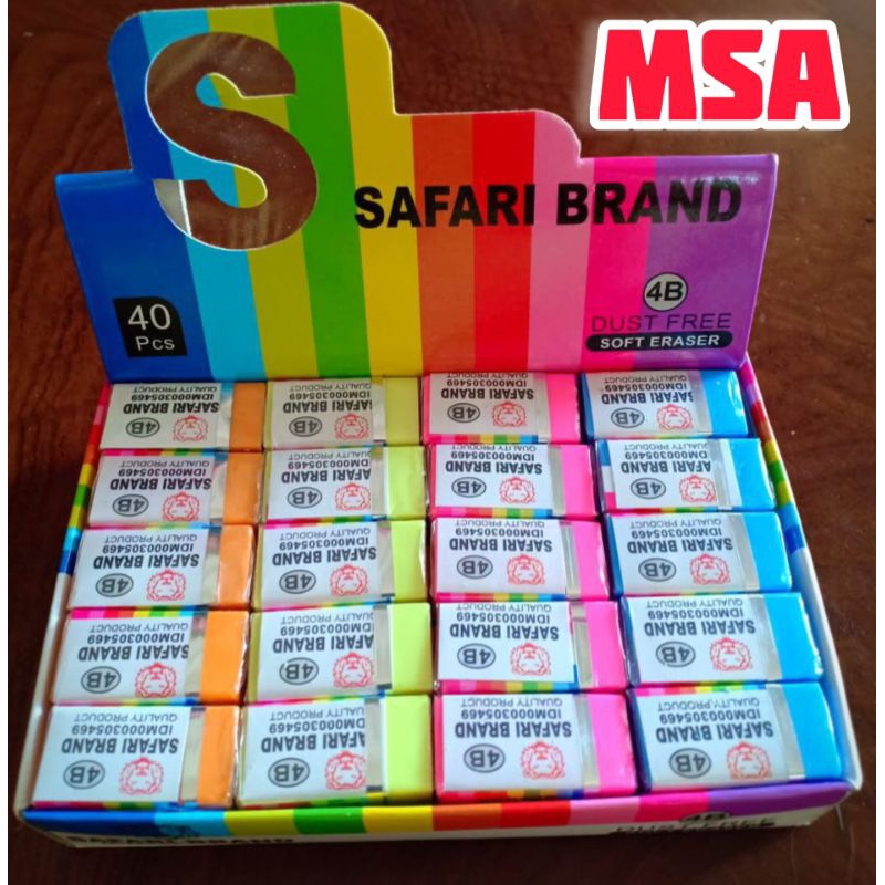 

eraser /penghapus pinsil warna merk safari /stip pensil warna warni