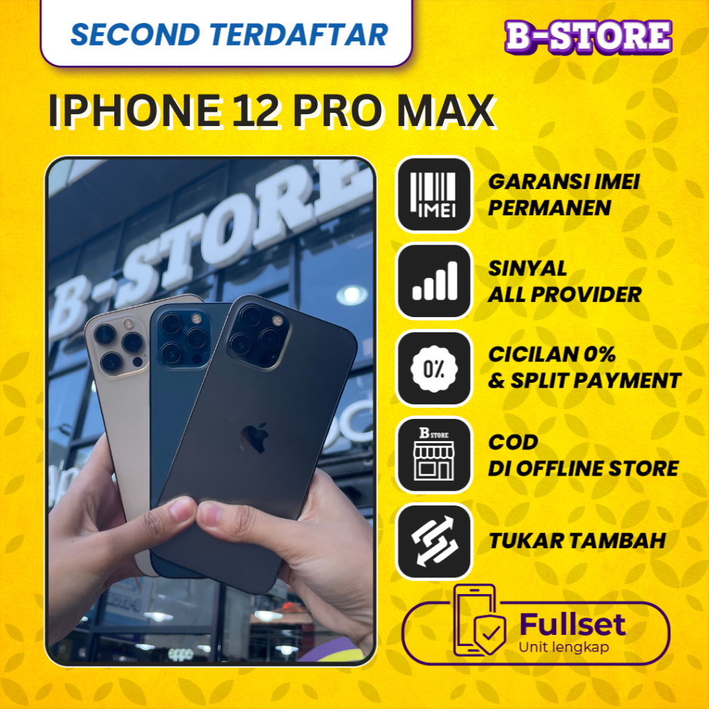 IP 12 PRO MAX 512GB - Fullset Bergaransi - SECOND TERDAFTAR