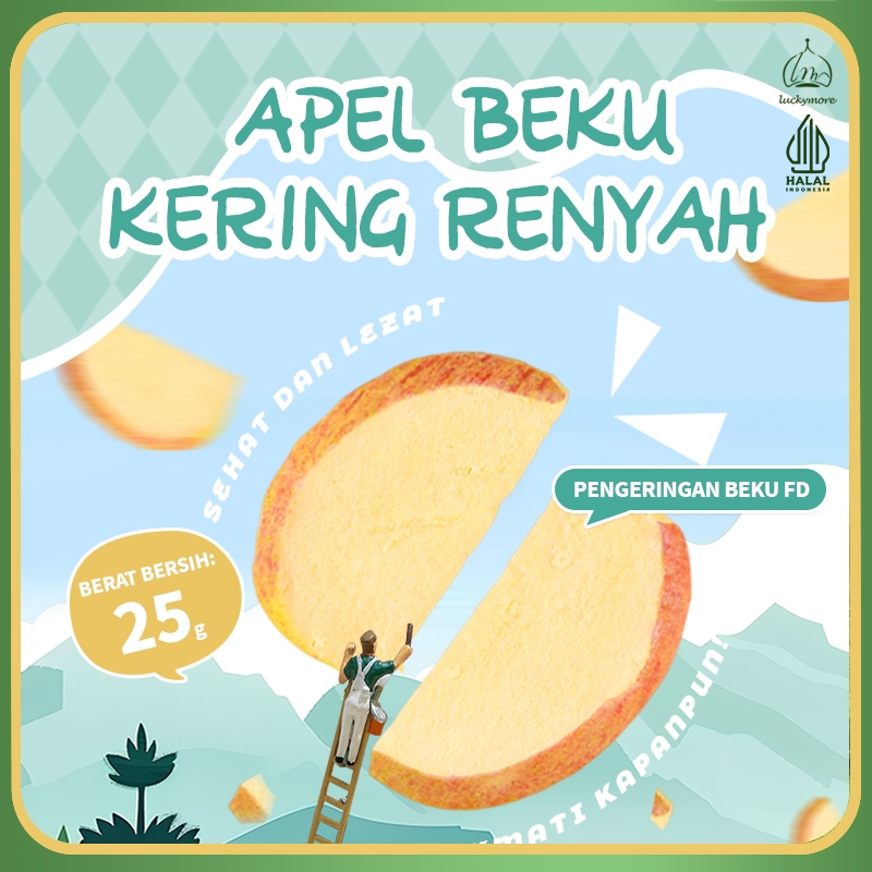 

【Luckymore】HALAL Apel Beku Kering Renyah 25gr, Apel Kering, Keripik Apel, Keripik Buah, Apel Beku, Cemilan Sehat, Keripik Apel Renyah, Apel Krispy, Cemilan Manis