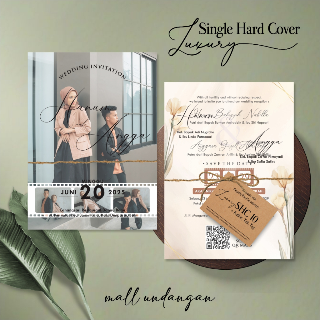UNDANGAN PERNIKAHAN HARDCOVER FULL COLOUR SINGLE HARD COVER LUXURY - UNDANGAN NIKAH SHC KALKIR TALI 