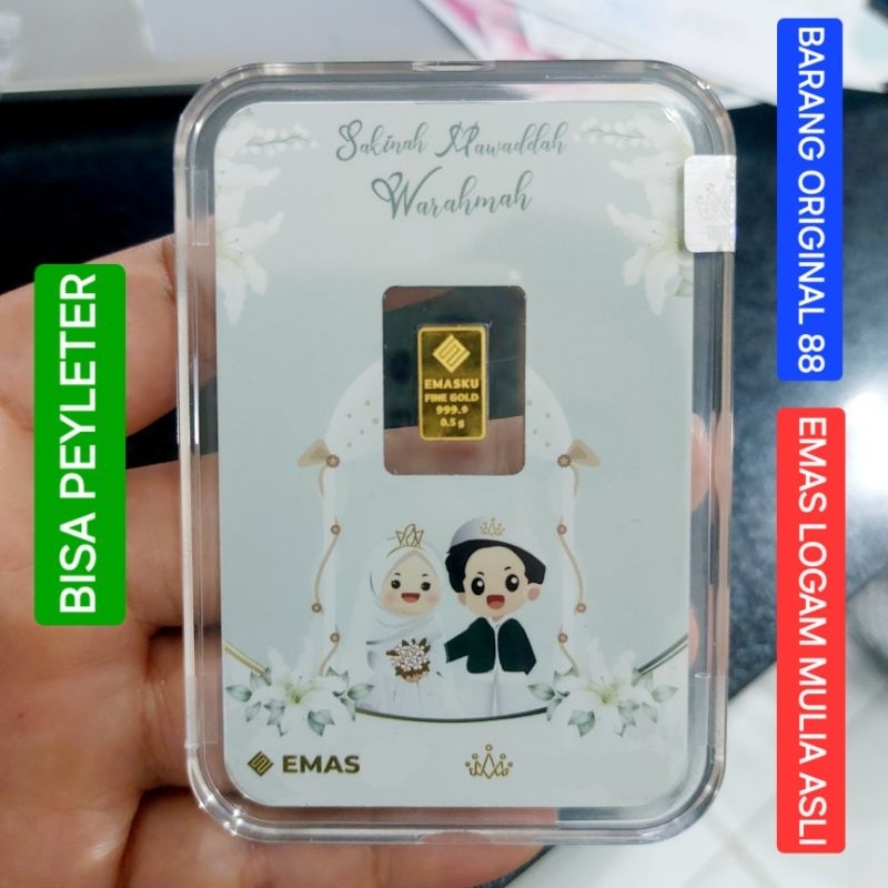 0,5 KADO PERNIKAHAN ISLAMI EMAS 0.5 GRAM ASLI HADIAH PERKAWINAN ISLAM MUSLIM GIFT WEDDING PREMIUM GO