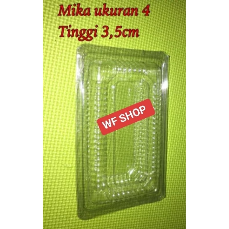 Isi 100pcs ukuran 4 BOX MIKA PLASTIK bening lipat staples tempat wadah kue makanan nasi kuning