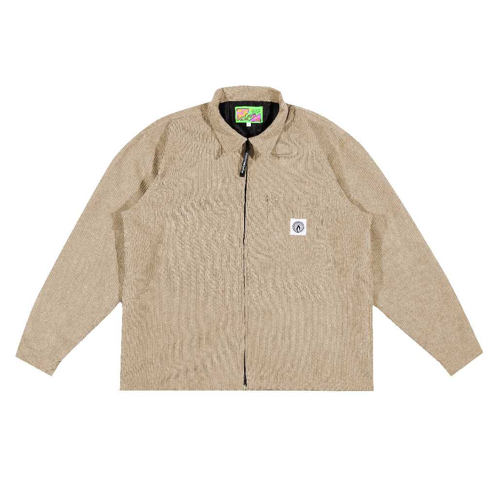 Shining Bright Light Corduroy Work Jacket - Cokelat Khaki