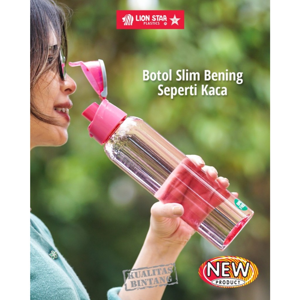 Botol Air Minum Bening Putih Transparant Seperti Kaca Lion Star Plastik NA-20 Yoshi Bottle 600 ml Ad